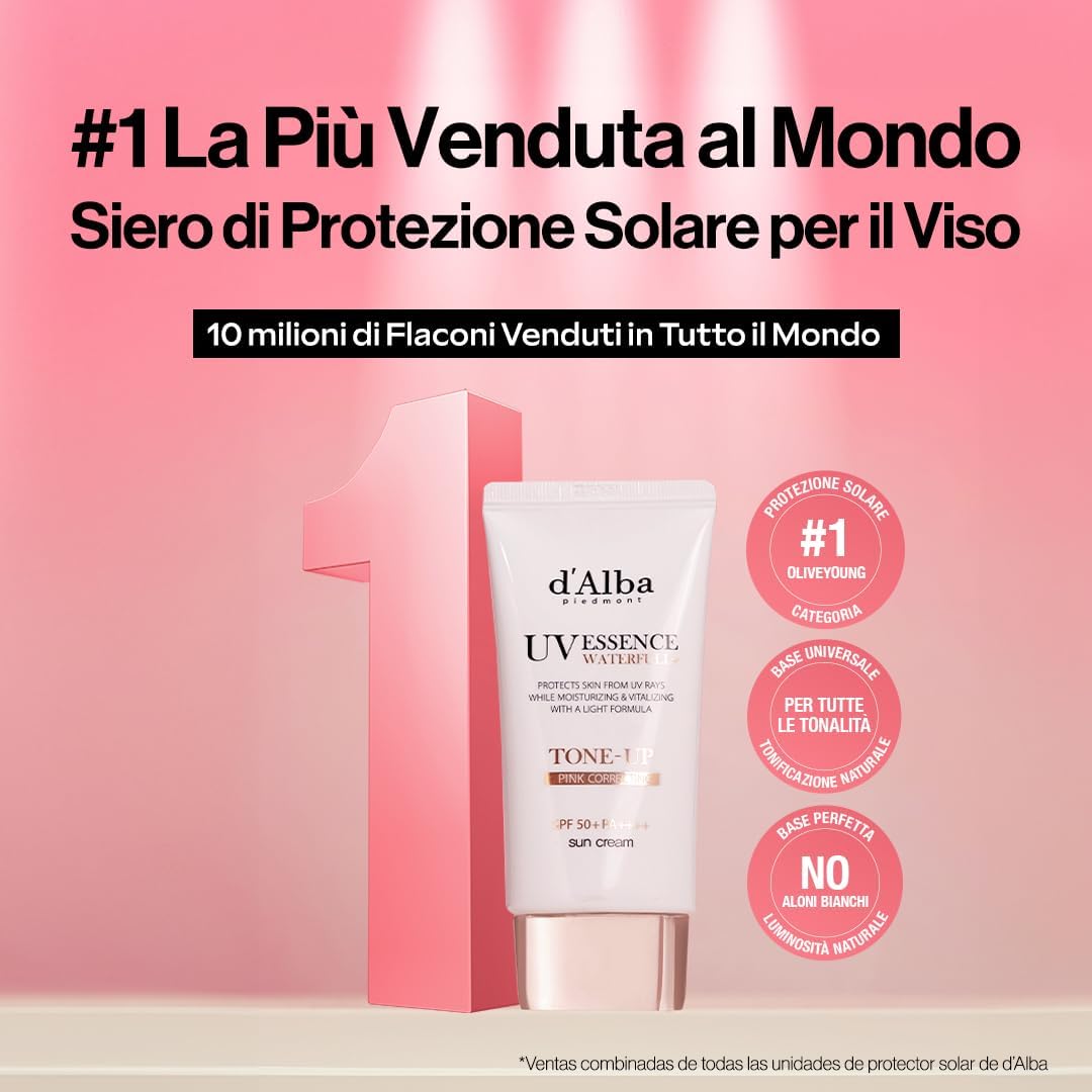d'Alba Crema solare tone-up Waterfull SPF50+ al Tartufo Bianco Italiano