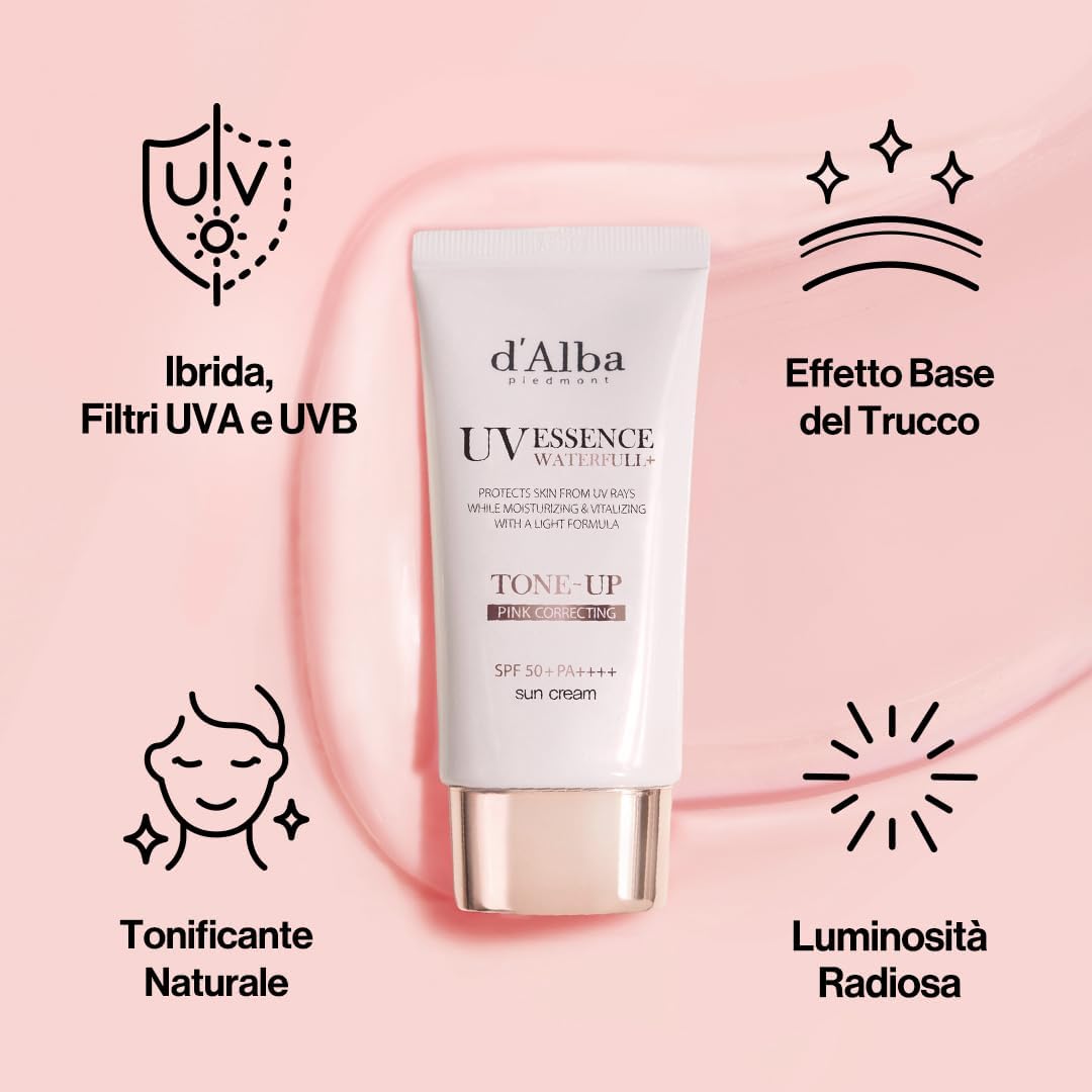 d'Alba Crema solare tone-up Waterfull SPF50+ al Tartufo Bianco Italiano