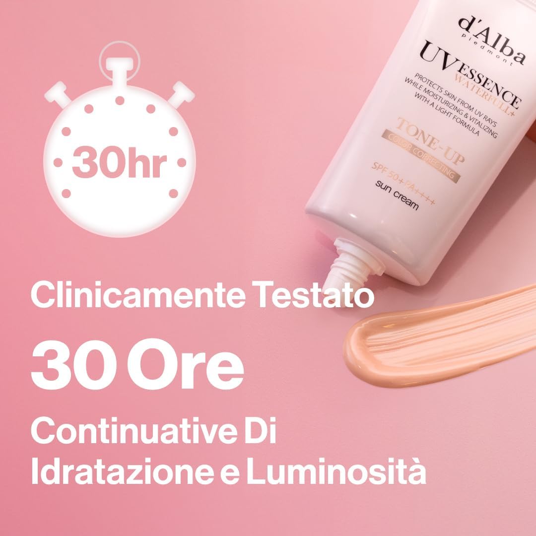 d'Alba Crema solare tone-up Waterfull SPF50+ al Tartufo Bianco Italiano